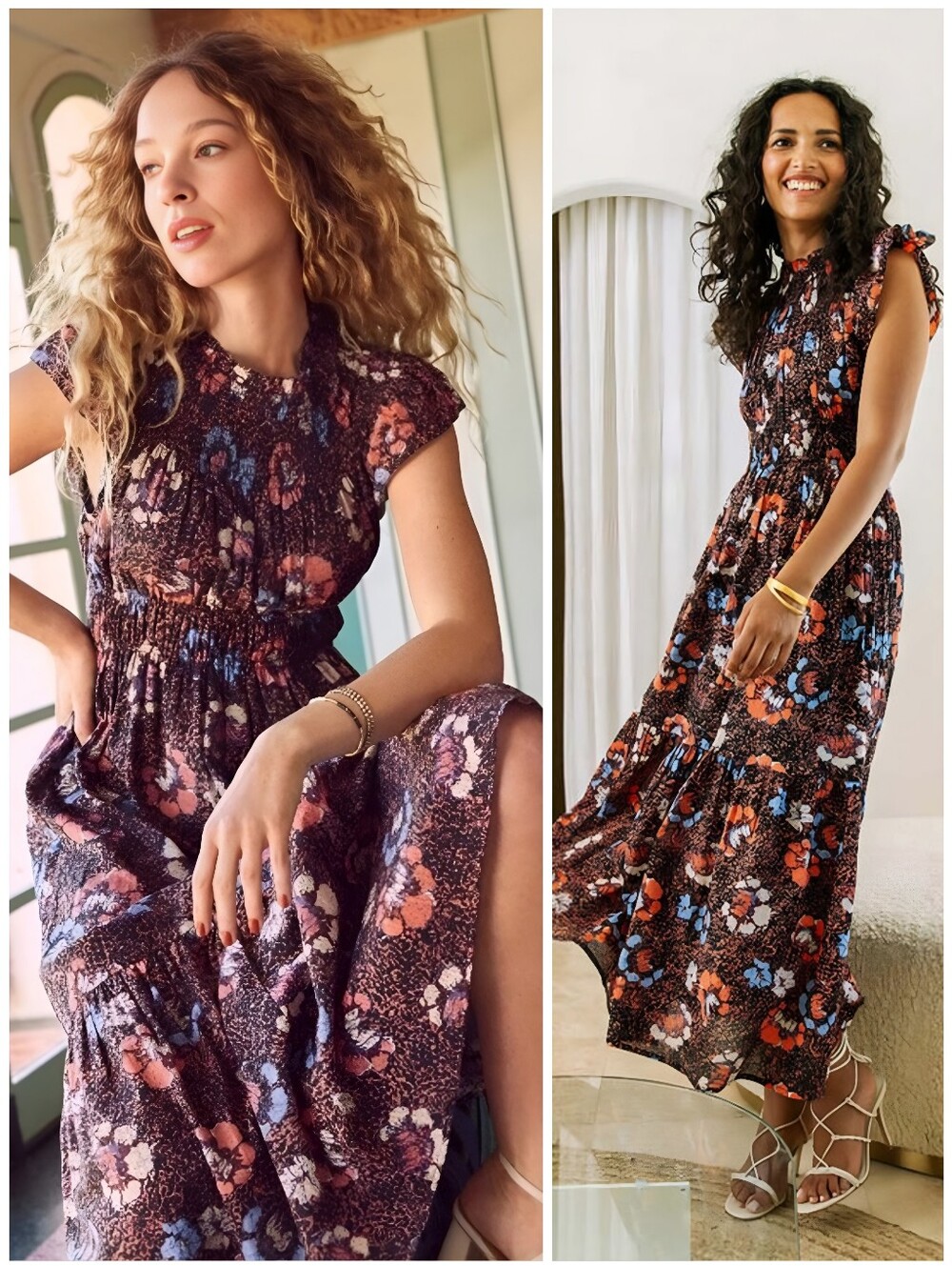 Cleobella Organic Cotton Boho Floral Kyah Purple Pink Dress, M